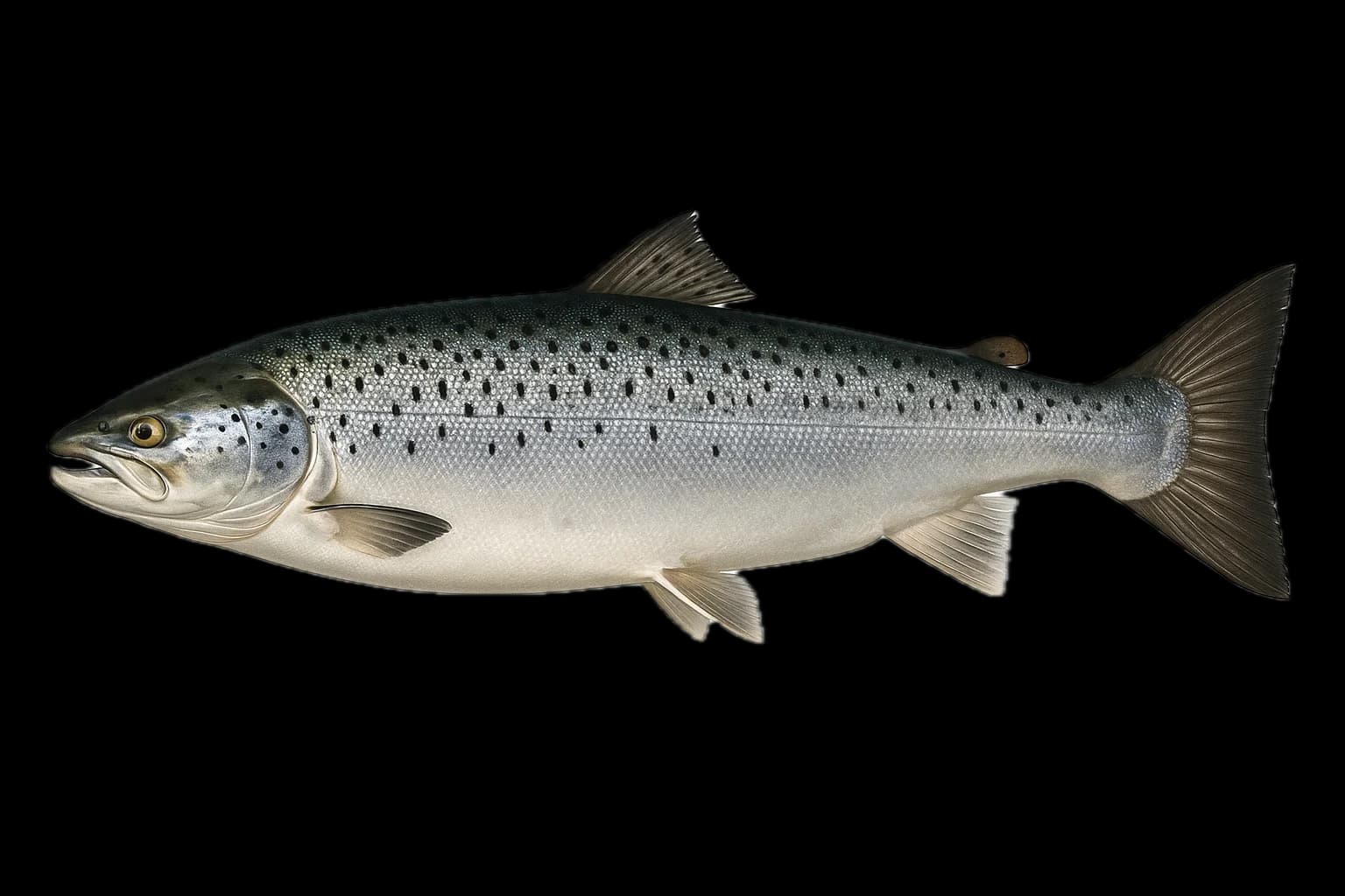 Atlantic Salmon (Salmo salar) — sea-fishing target species photographed in marine habitat