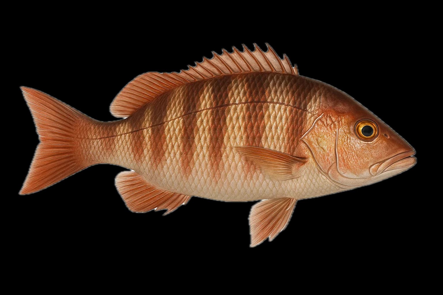 Barred Pargo (Hoplopagrus guentherii) — sea-fishing target species photographed in marine habitat