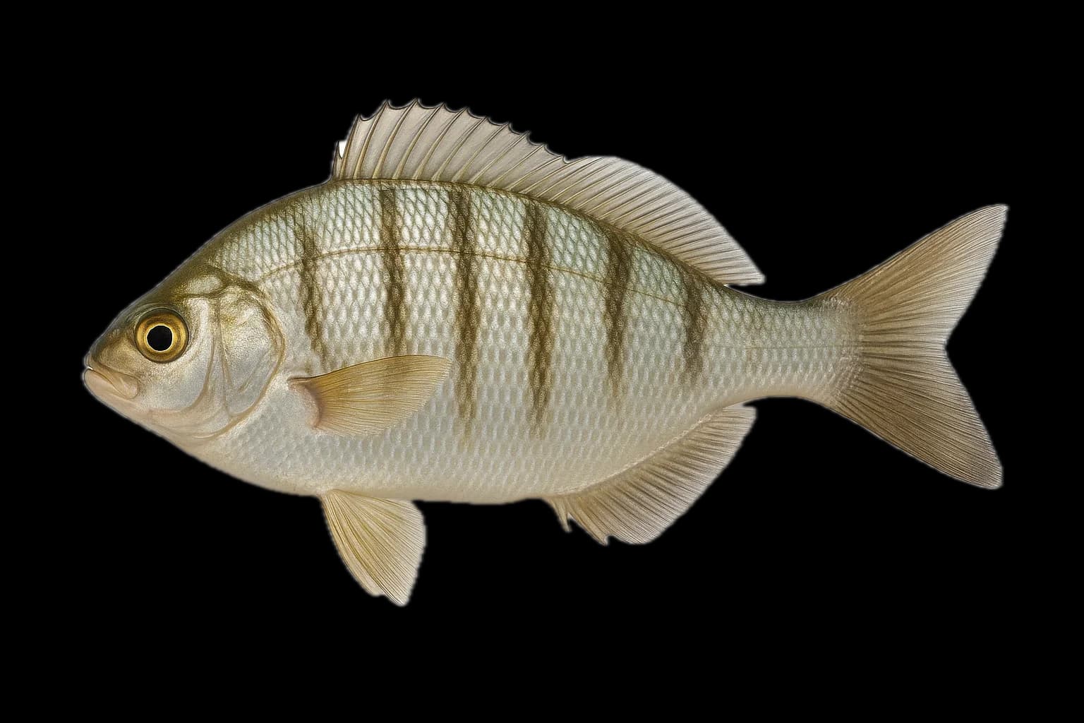 Barred Surfperch (Amphistichus argenteus) — sea-fishing target species photographed in marine habitat