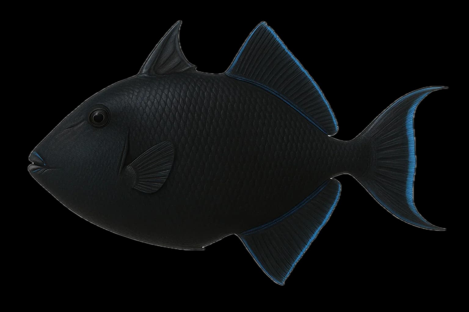 Black Durgon (Triggerfish) (Melichthys niger) — sea-fishing target species photographed in marine habitat