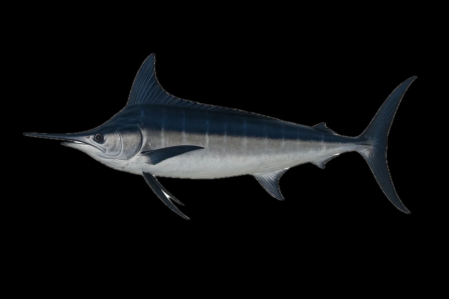 Black Marlin (Istiompax indica) — sea-fishing target species photographed in marine habitat