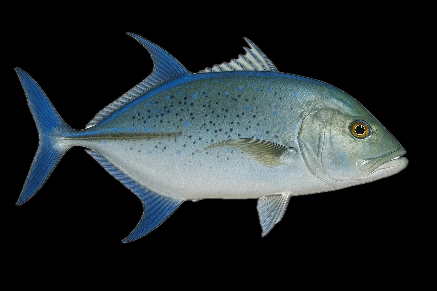 Bluefin Trevally (Omilu) (Caranx melampygus) — sea-fishing target species photographed in marine habitat