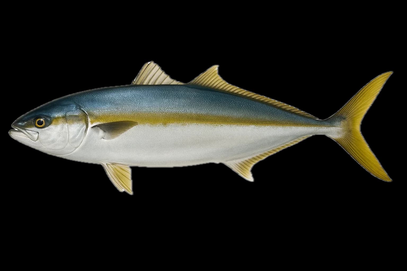 California Yellowtail (Seriola lalandi) — sea-fishing target species photographed in marine habitat
