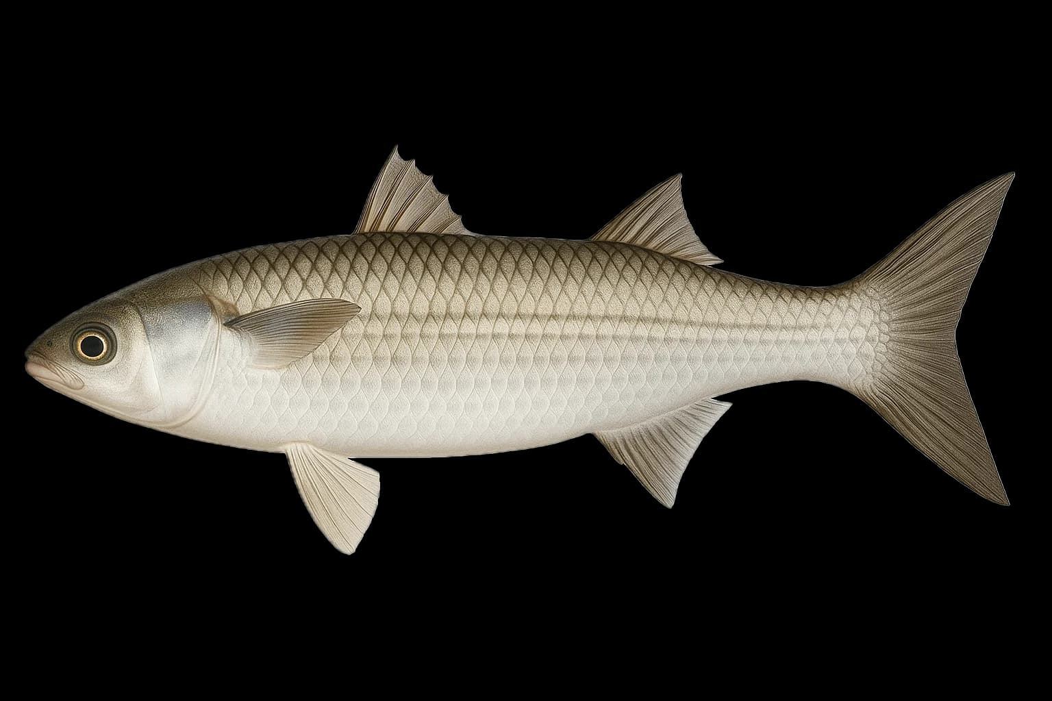 Thin-lipped grey mullet (Chelon ramada) — sea-fishing target species photographed in marine habitat
