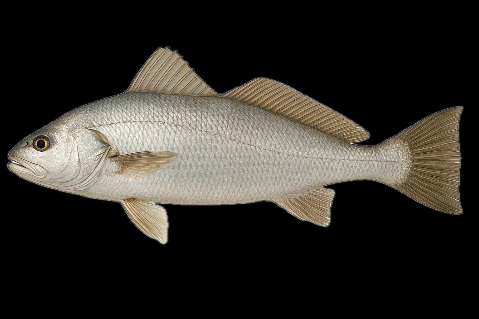 Corvina (Cilus gilberti) — sea-fishing target species photographed in marine habitat