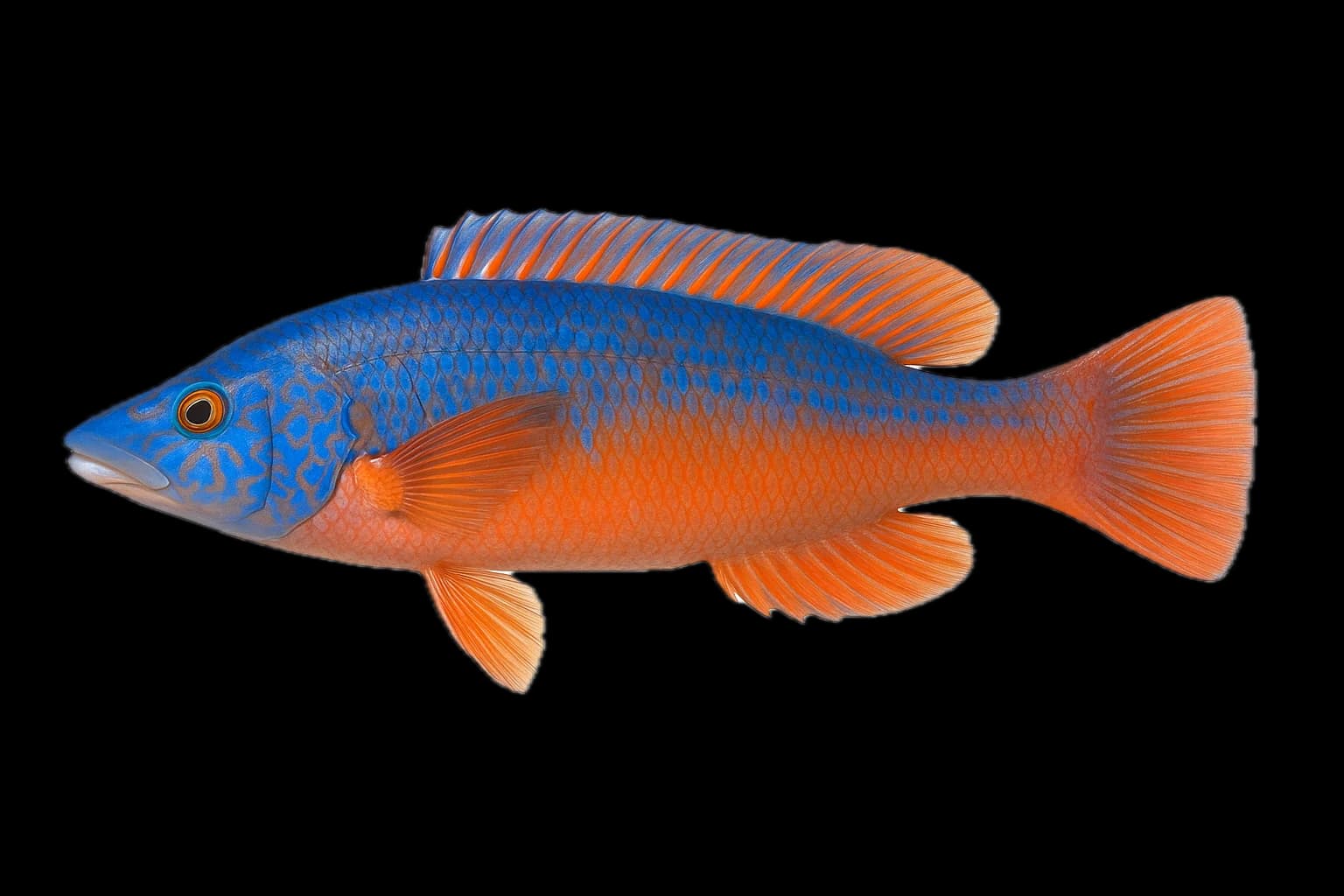 Cuckoo Wrasse (Labrus mixtus) — sea-fishing target species photographed in marine habitat