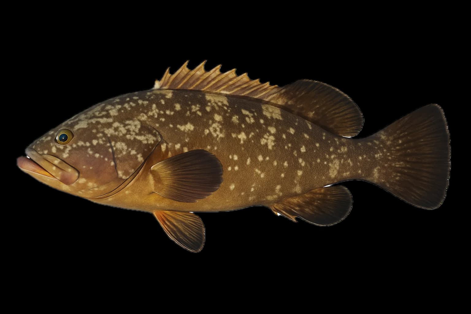 Dusky Grouper (Epinephelus marginatus) — sea-fishing target species photographed in marine habitat