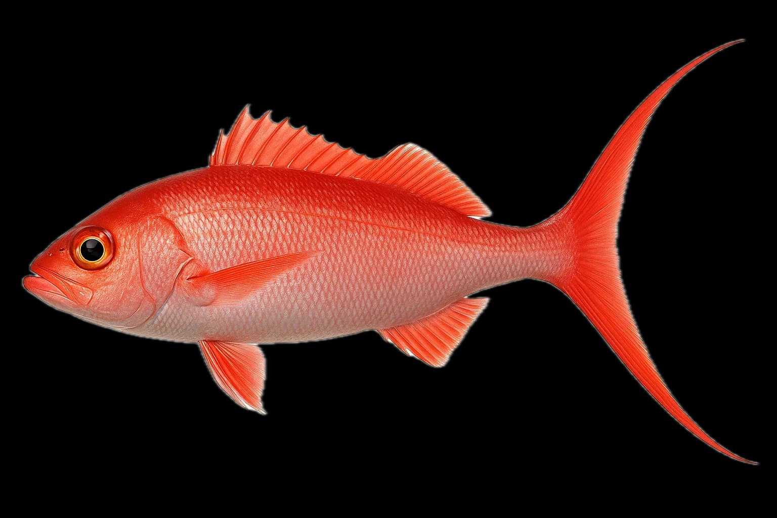 Onaga (Longtail Red Snapper) (Etelis coruscans) — sea-fishing target species photographed in marine habitat