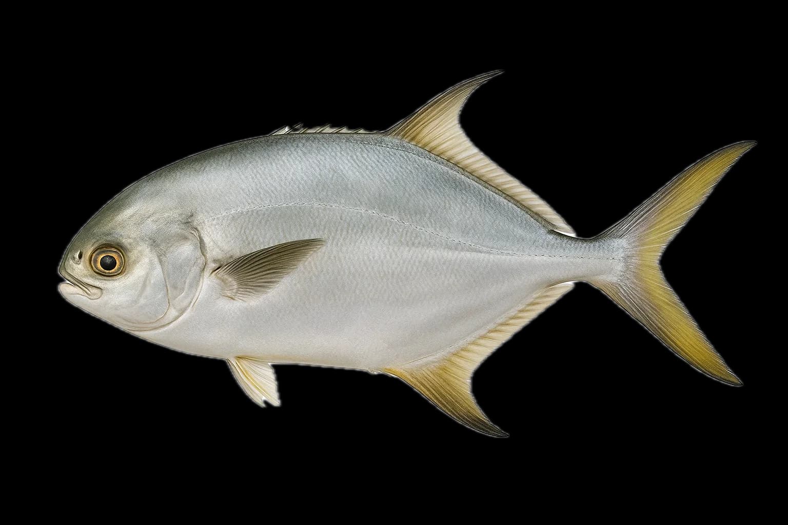 Florida Pompano (Trachinotus carolinus) — sea-fishing target species photographed in marine habitat