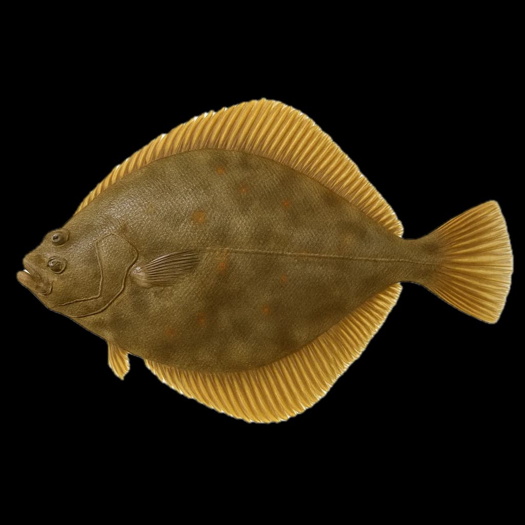 Flounder (Platichthys flesus) — sea-fishing target species photographed in marine habitat