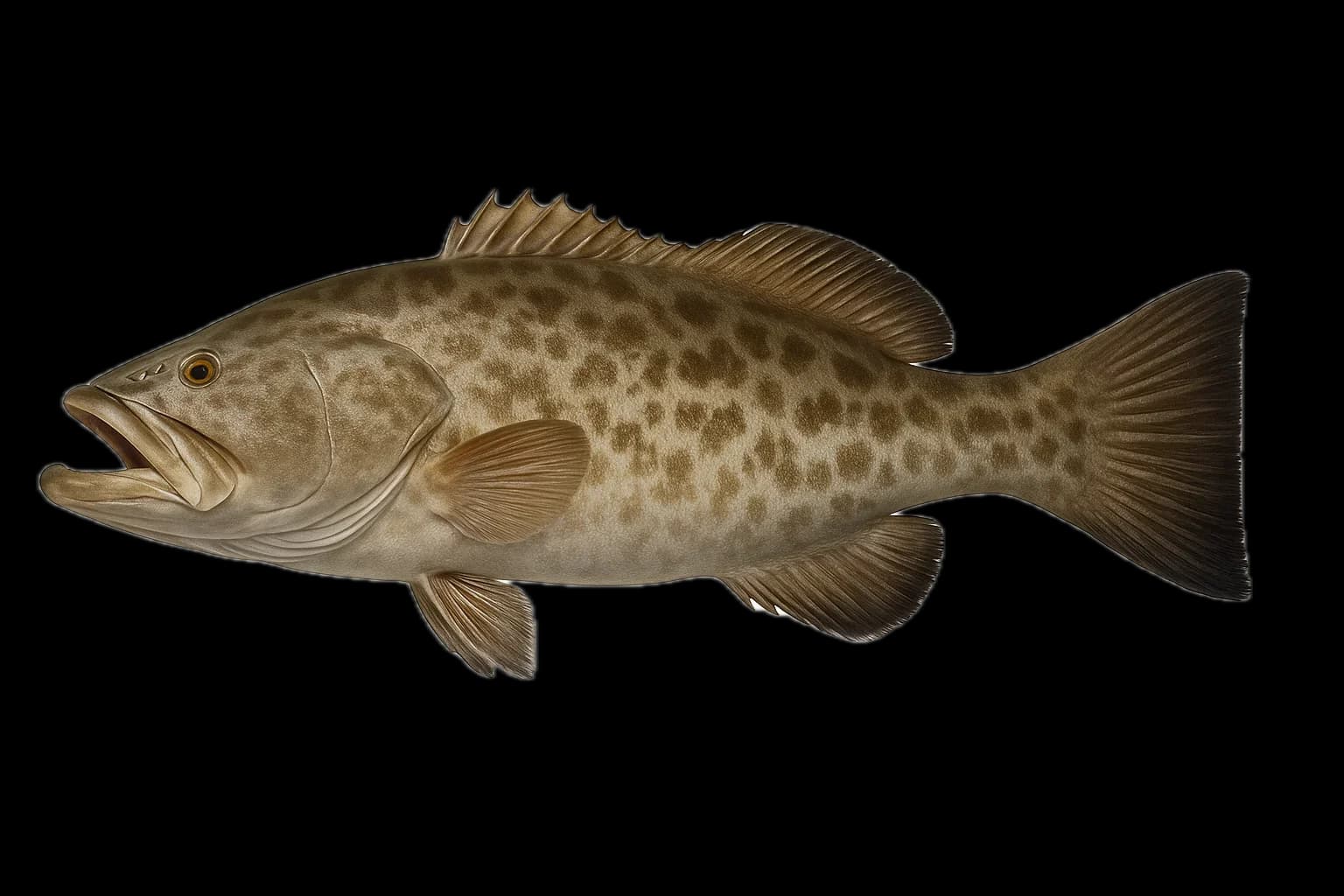 Gag Grouper (Mycteroperca microlepis) — sea-fishing target species photographed in marine habitat