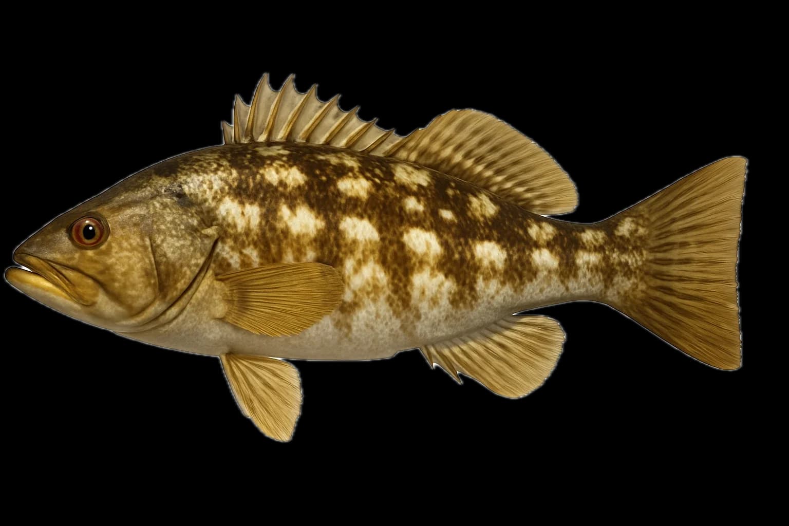 Kelp Bass (Paralabrax clathratus) — sea-fishing target species photographed in marine habitat