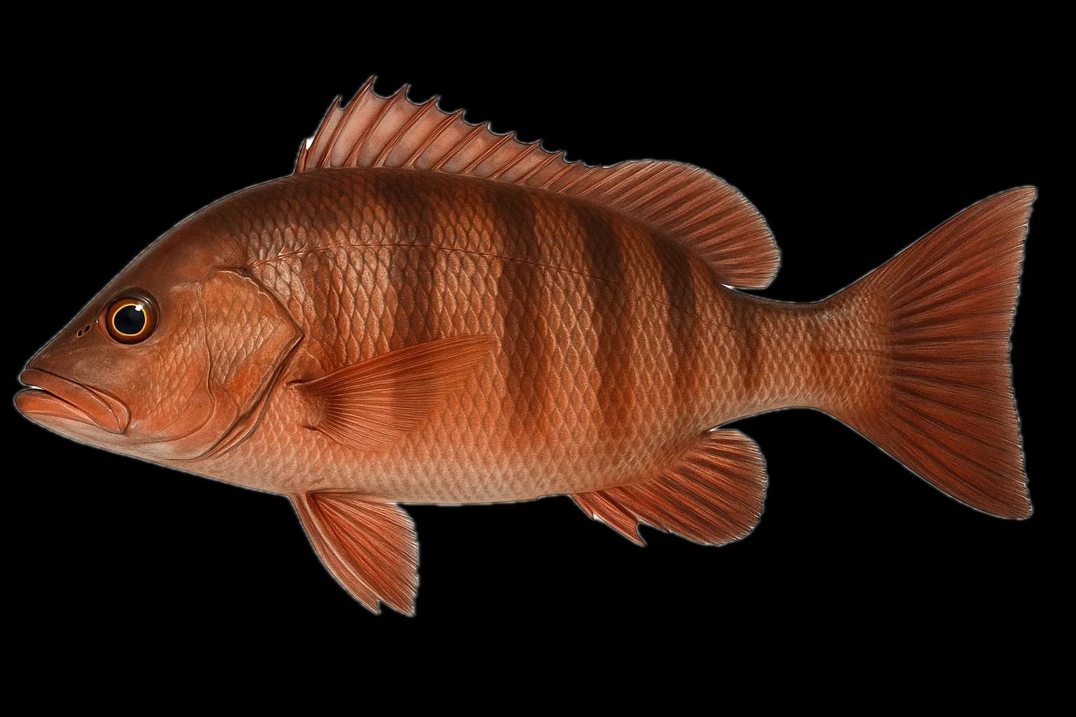 Mangrove Red Snapper (Lutjanus argentimaculatus) — sea-fishing target species photographed in marine habitat