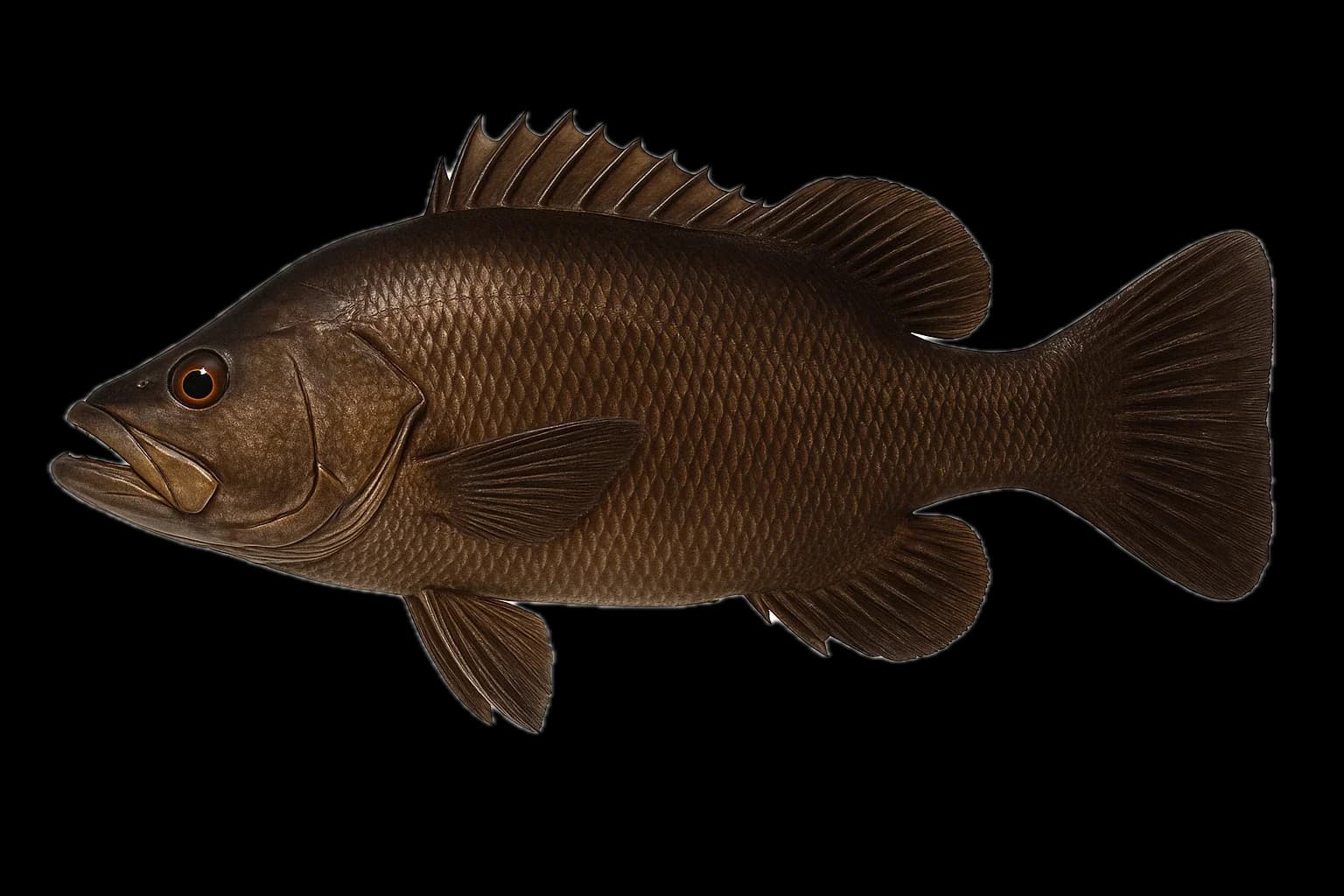 Papua New Guinea Black Bass (Lutjanus goldiei) — sea-fishing target species photographed in marine habitat