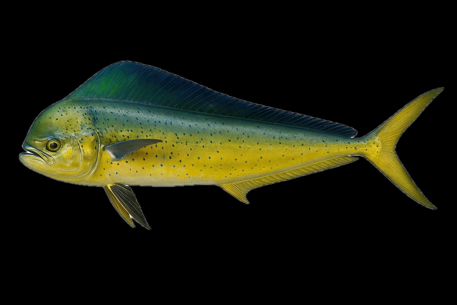 Mahi-mahi (Dolphinfish) (Coryphaena hippurus) — sea-fishing target species photographed in marine habitat