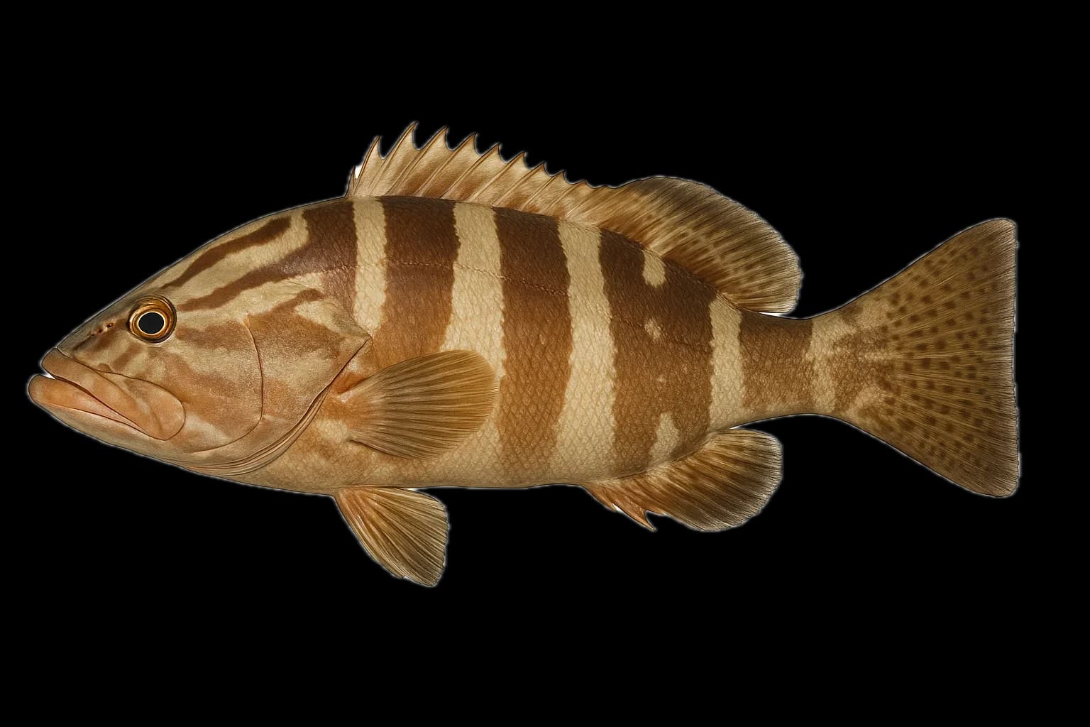 Nassau Grouper (Epinephelus striatus) — sea-fishing target species photographed in marine habitat