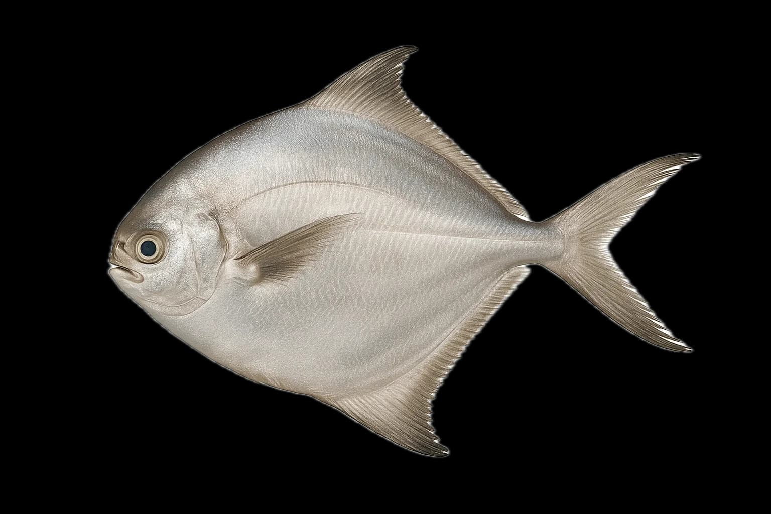Silver Pomfret (Paplet) (Pampus argenteus) — sea-fishing target species photographed in marine habitat