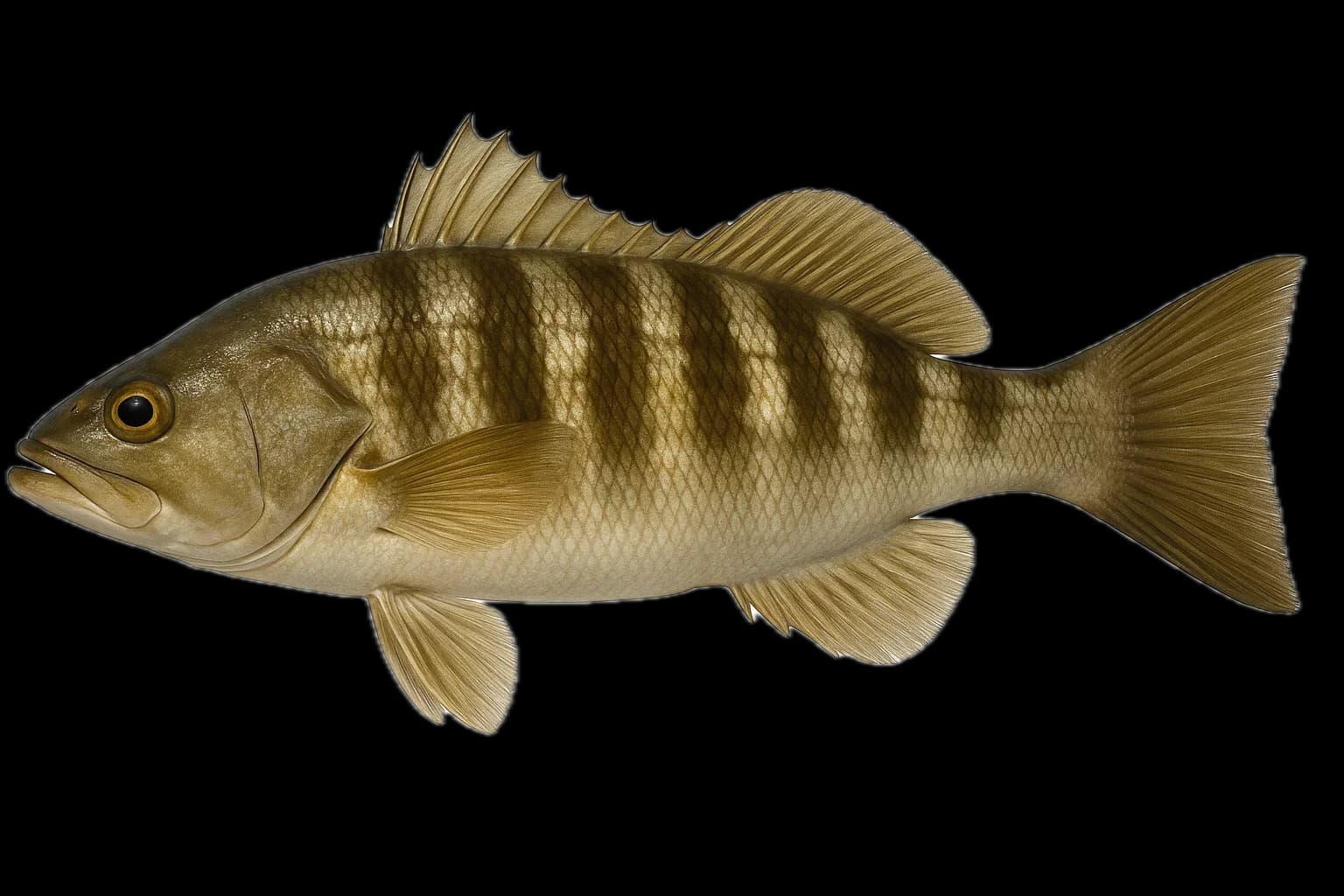 Barred Sand Bass (Paralabrax nebulifer) — sea-fishing target species photographed in marine habitat