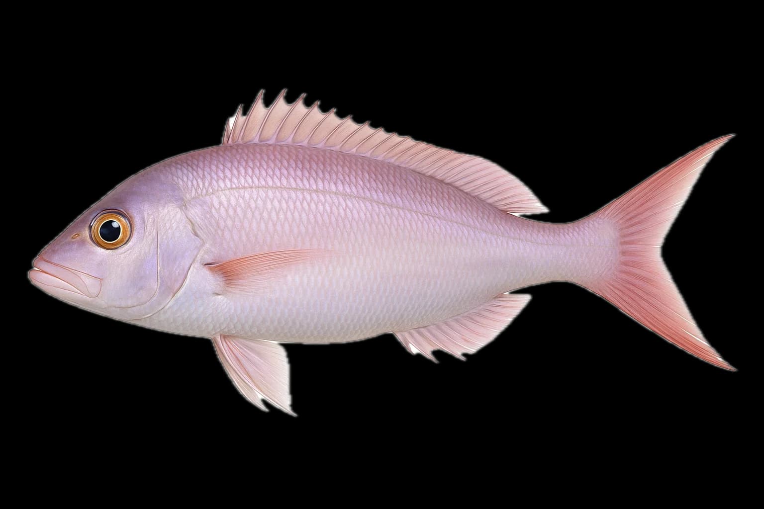 Opakapaka (Pink Snapper) (Pristipomoides filamentosus) — sea-fishing target species photographed in marine habitat