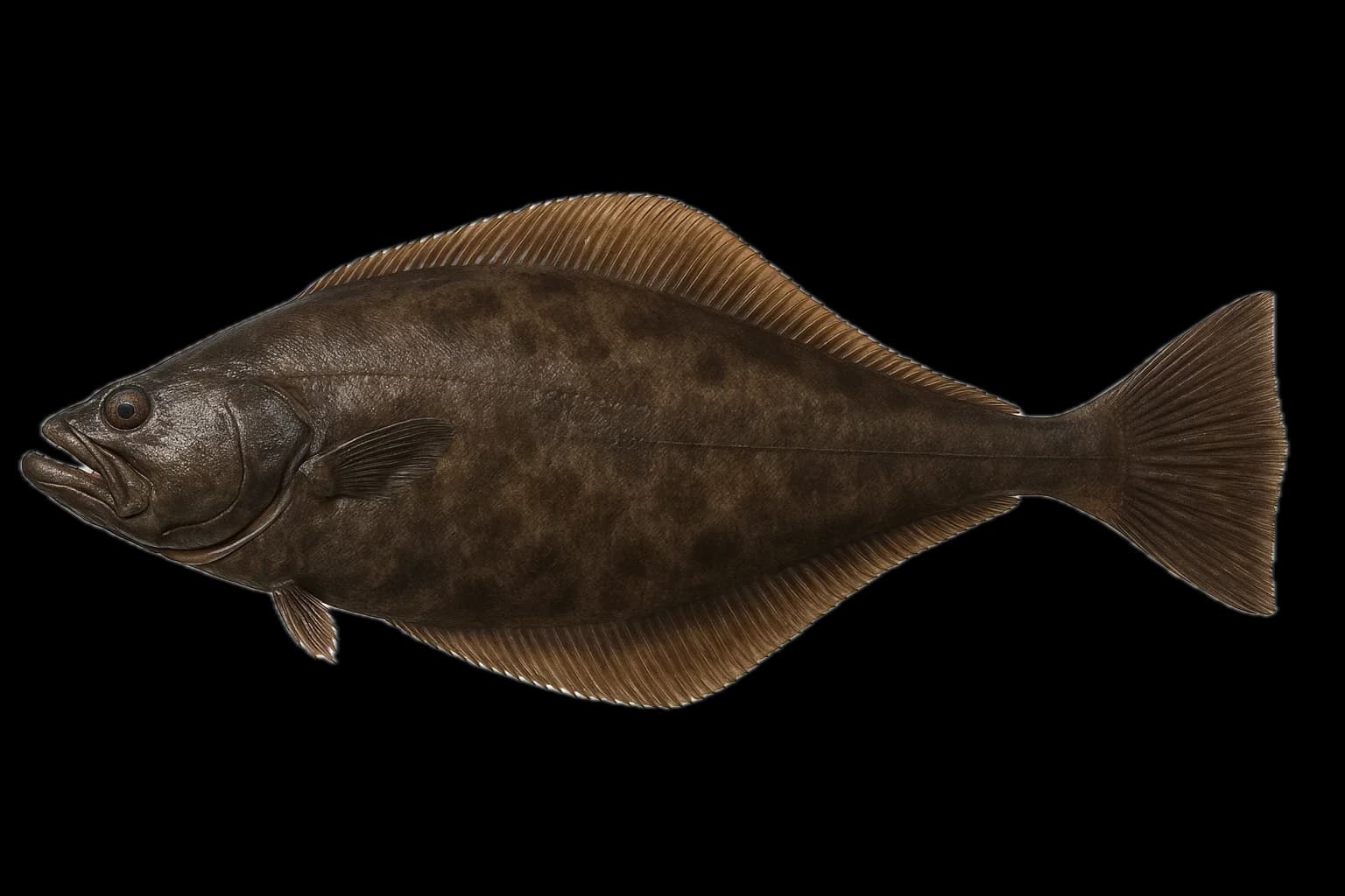 Greenland Halibut (Reinhardtius hippoglossoides) — sea-fishing target species photographed in marine habitat