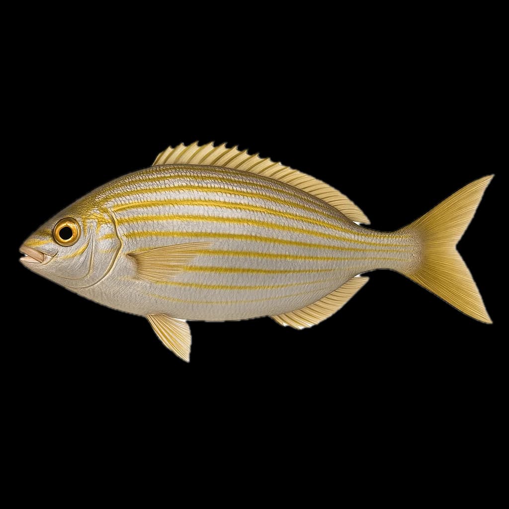 Salema (Saupe) (Sarpa salpa) — sea-fishing target species photographed in marine habitat