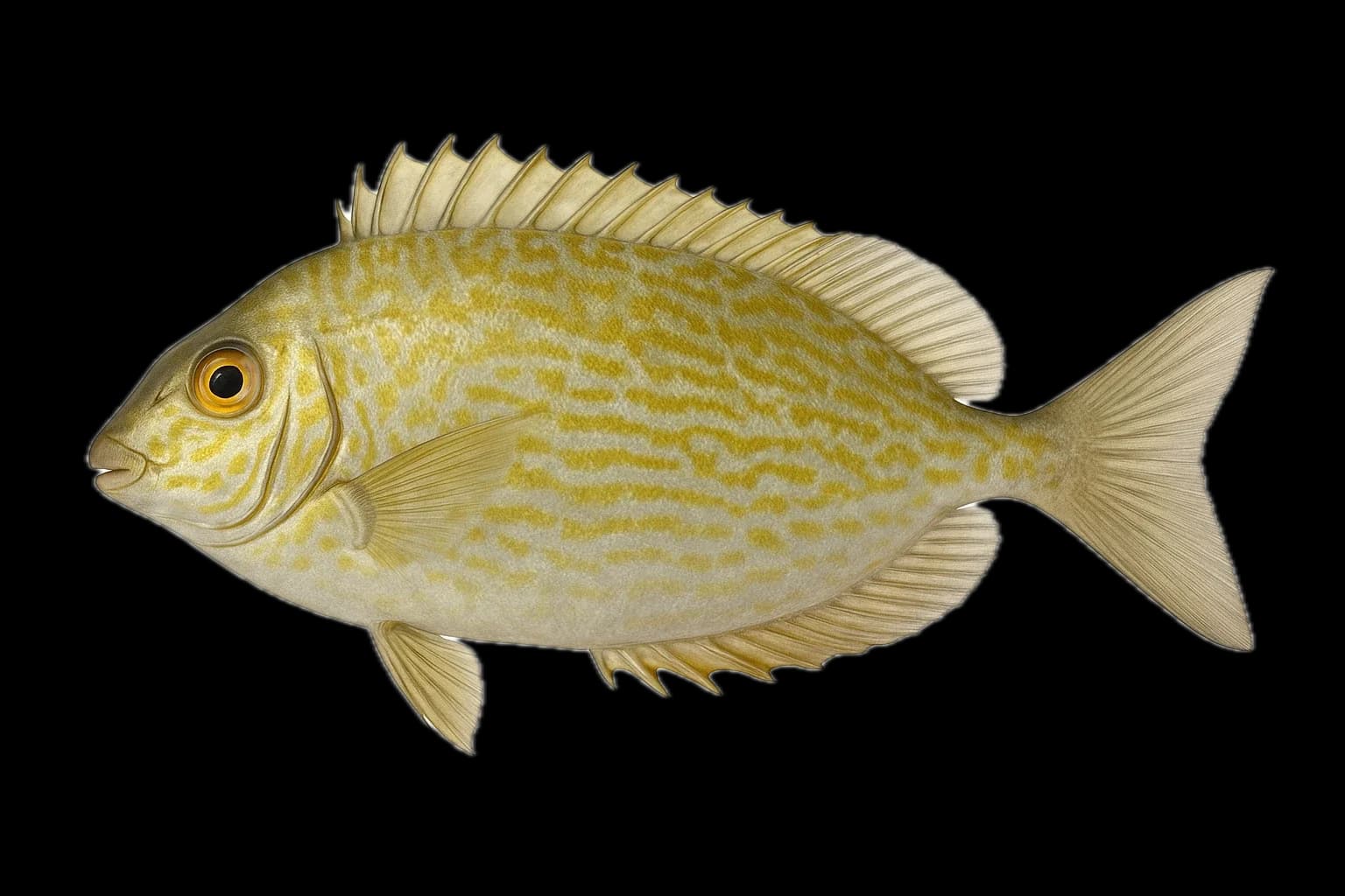 Marbled Spinefoot (Rabbitfish) (Siganus rivulatus) — sea-fishing target species photographed in marine habitat
