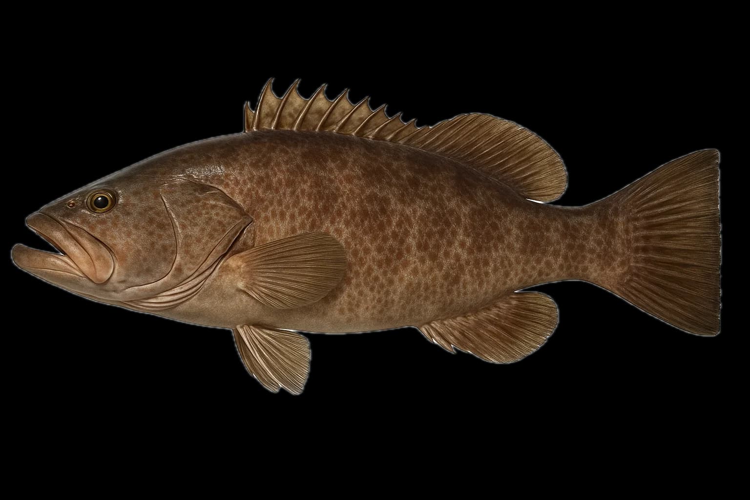 Snowy Grouper (Hyporthodus niveatus) — sea-fishing target species photographed in marine habitat