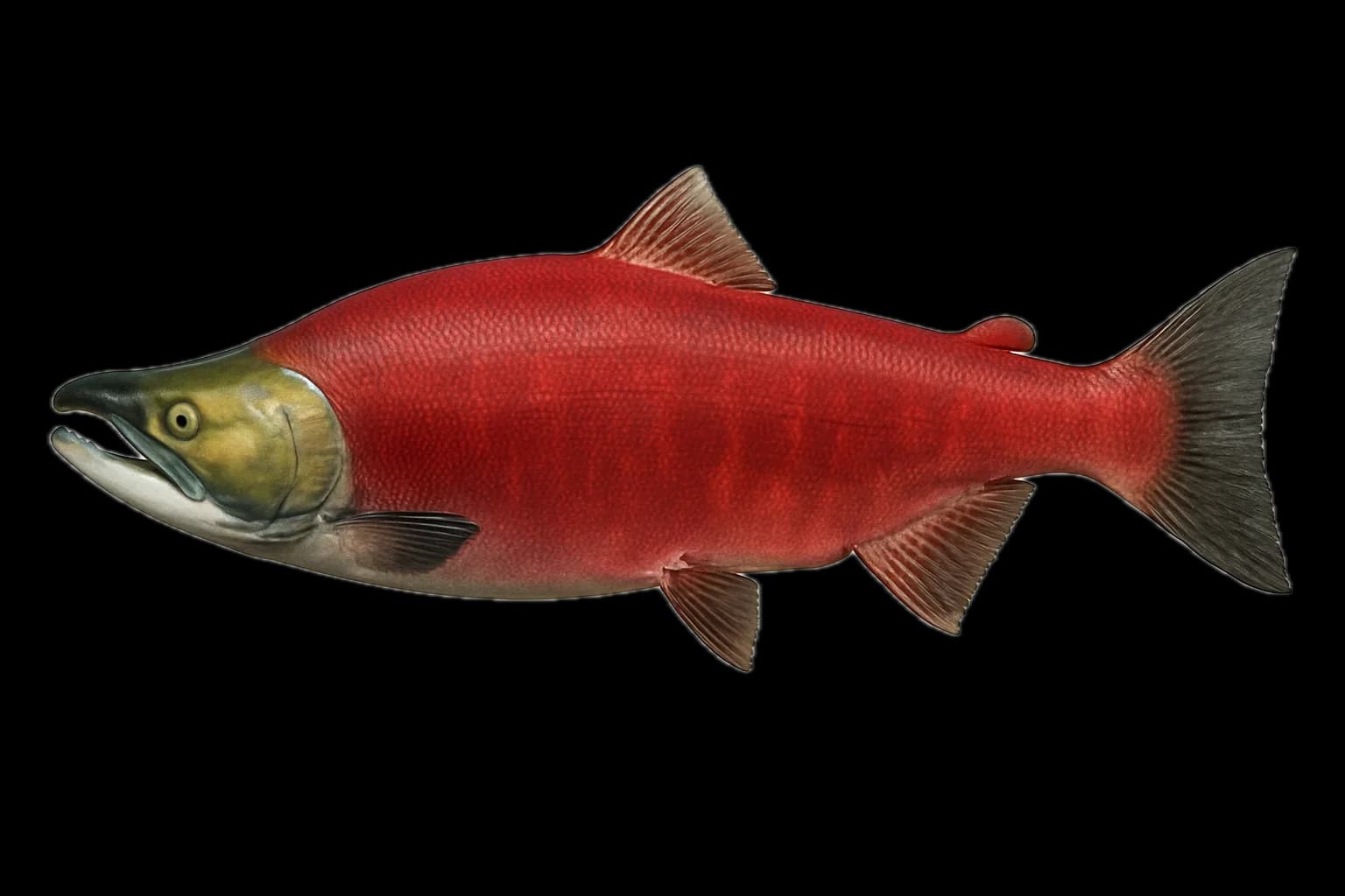 Sockeye Salmon (Oncorhynchus nerka) — sea-fishing target species photographed in marine habitat