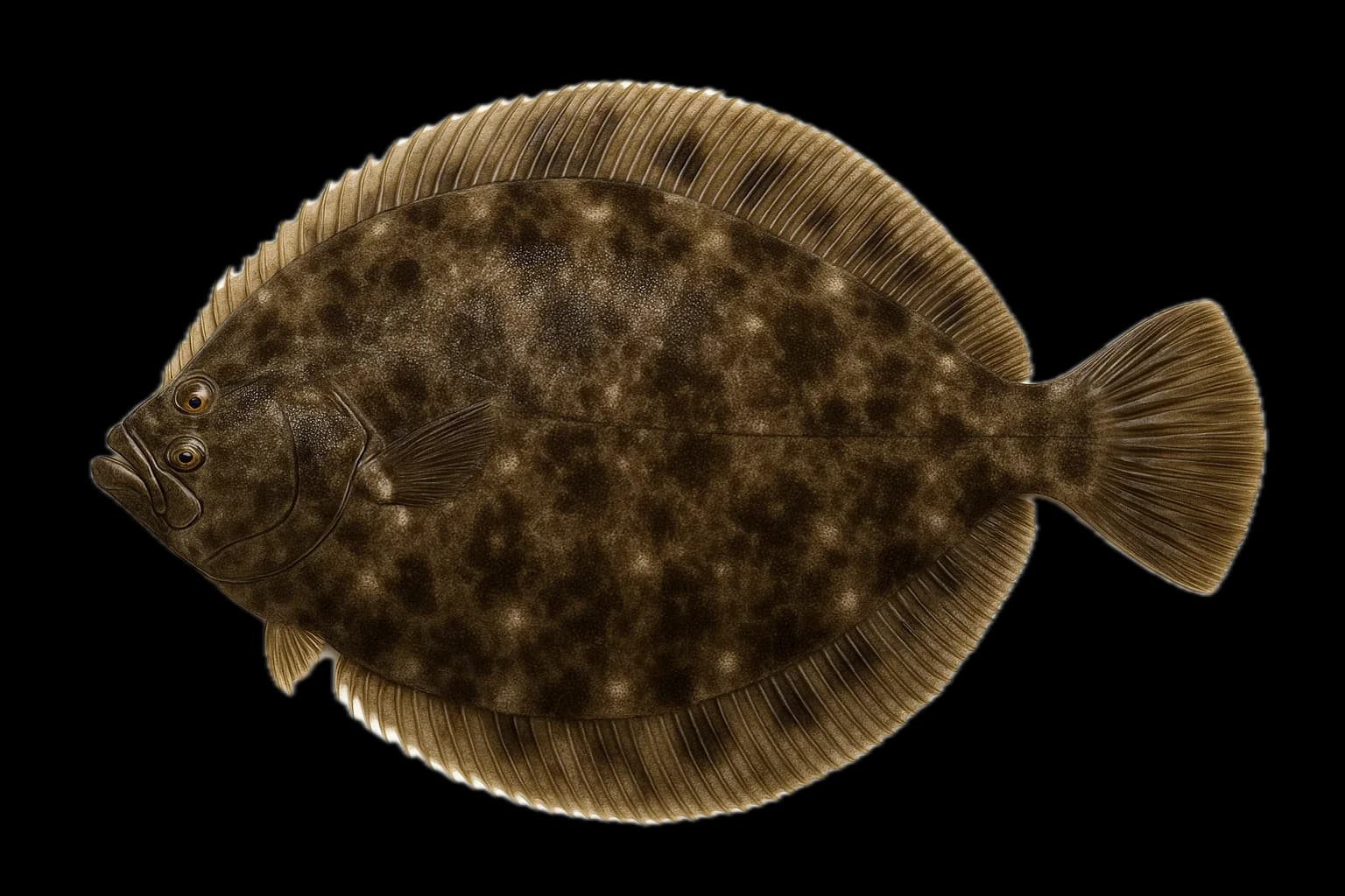 Southern Flounder (Paralichthys lethostigma) — sea-fishing target species photographed in marine habitat