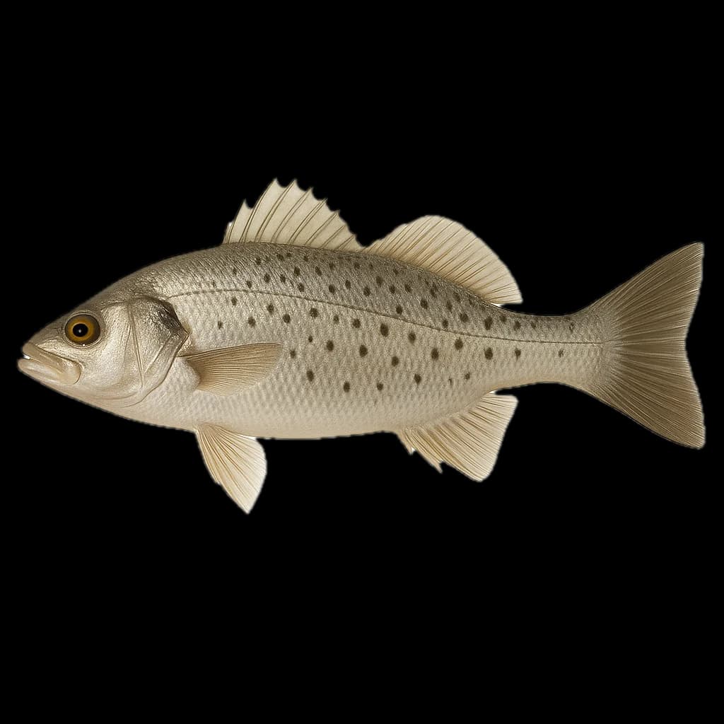 Spotted Bass (Dicentrarchus punctatus) — sea-fishing target species photographed in marine habitat