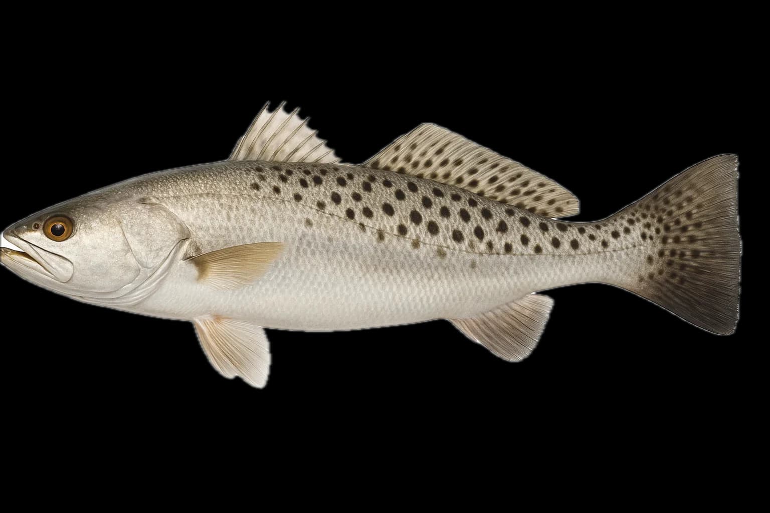 Spotted Seatrout (Speckled Trout) (Cynoscion nebulosus) — sea-fishing target species photographed in marine habitat