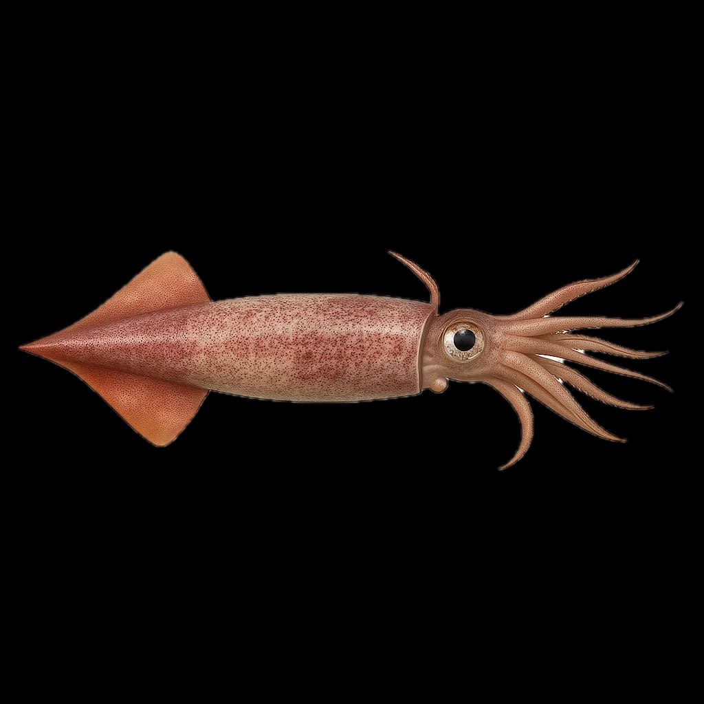 Common Squid (Loligo vulgaris) — sea-fishing target species photographed in marine habitat