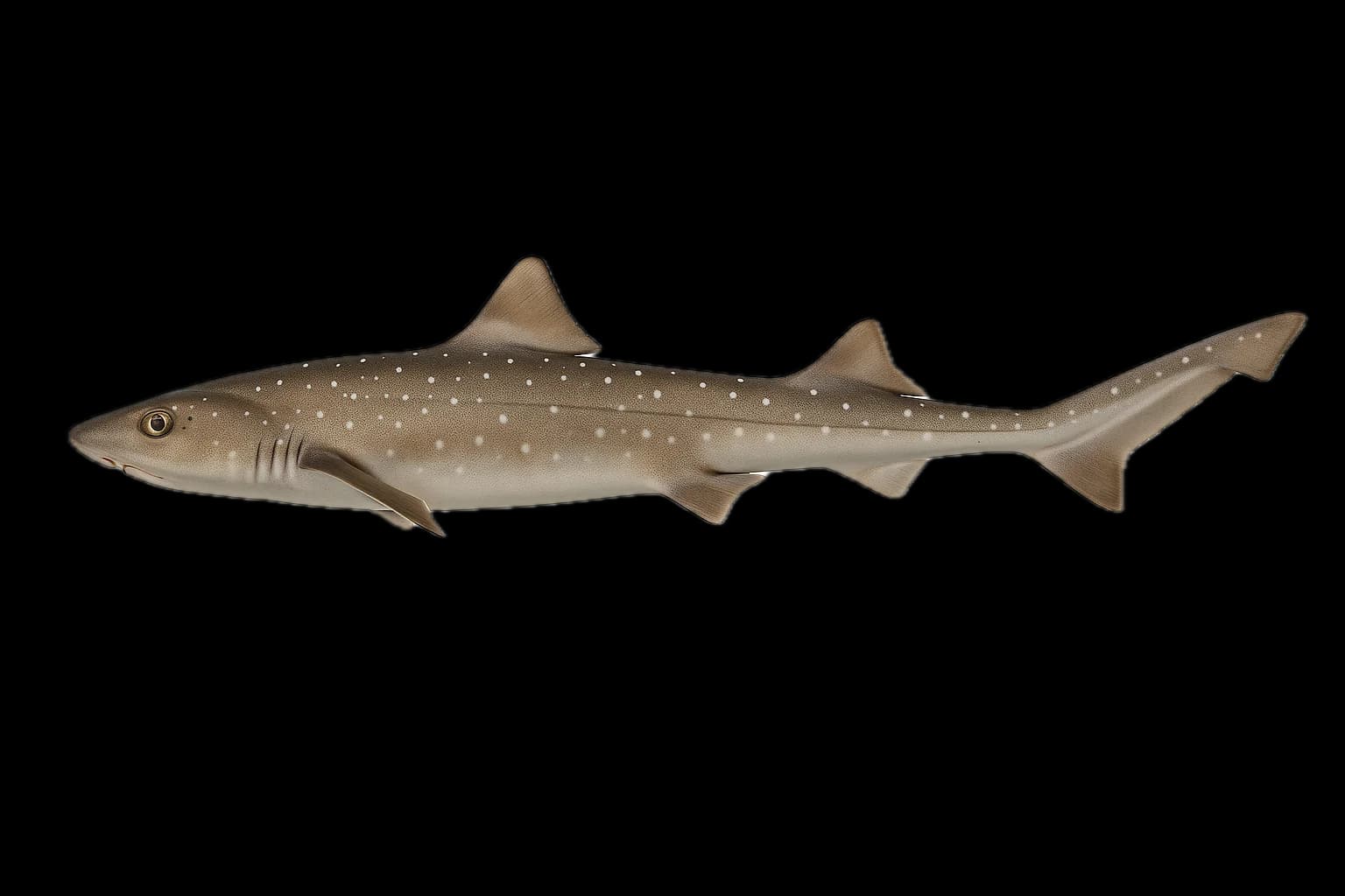 Starry Smoothhound (Mustelus asterias) — sea-fishing target species photographed in marine habitat