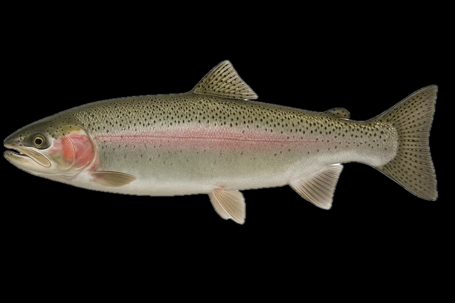 Steelhead (Sea-run Rainbow Trout) (Oncorhynchus mykiss) — sea-fishing target species photographed in marine habitat