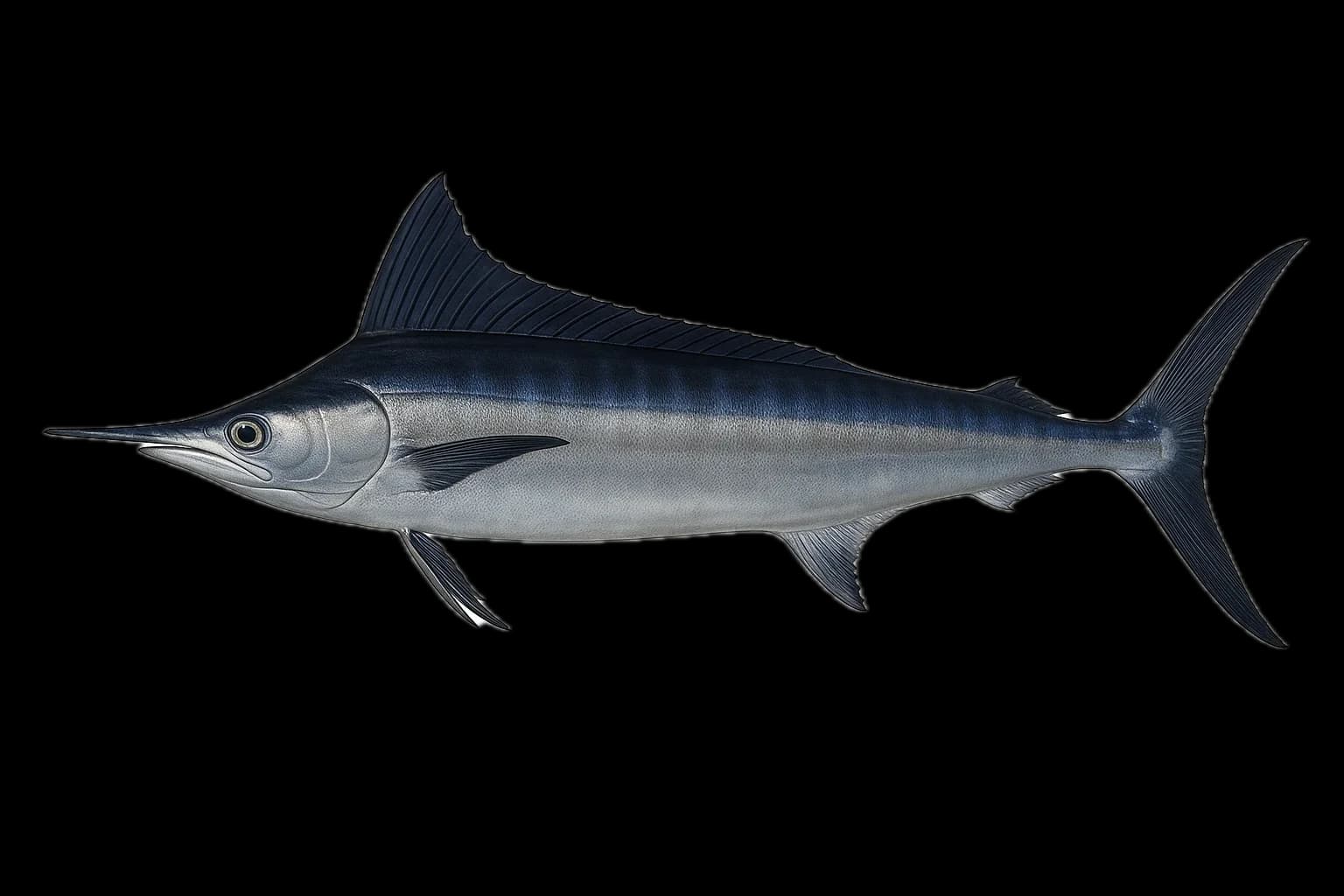 Shortbill Spearfish (Tetrapturus angustirostris) — sea-fishing target species photographed in marine habitat