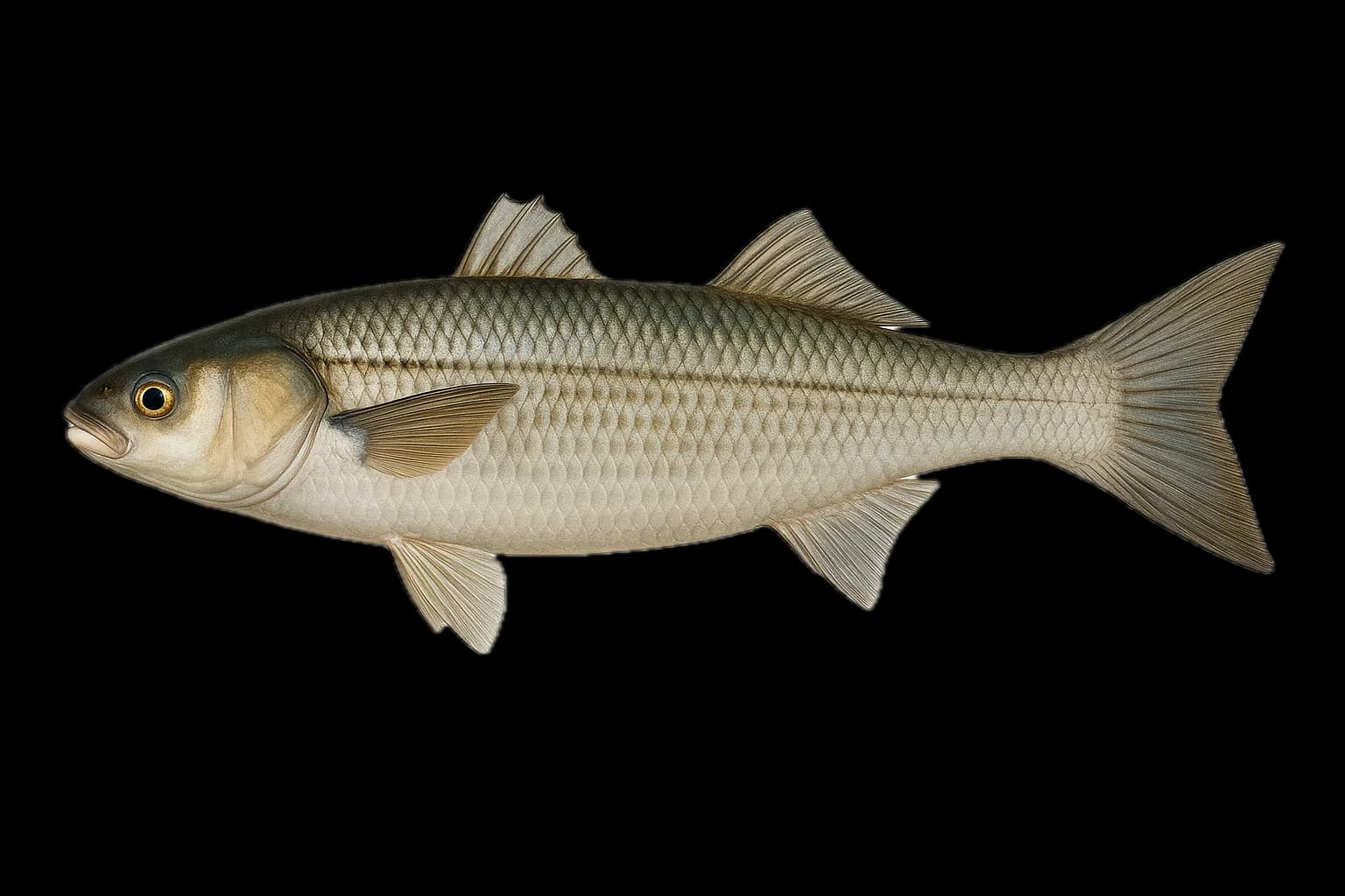 Mullet (Chelon labrosus) — sea-fishing target species photographed in marine habitat