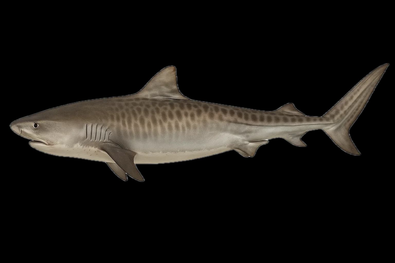 Tiger Shark (Galeocerdo cuvier) — sea-fishing target species photographed in marine habitat