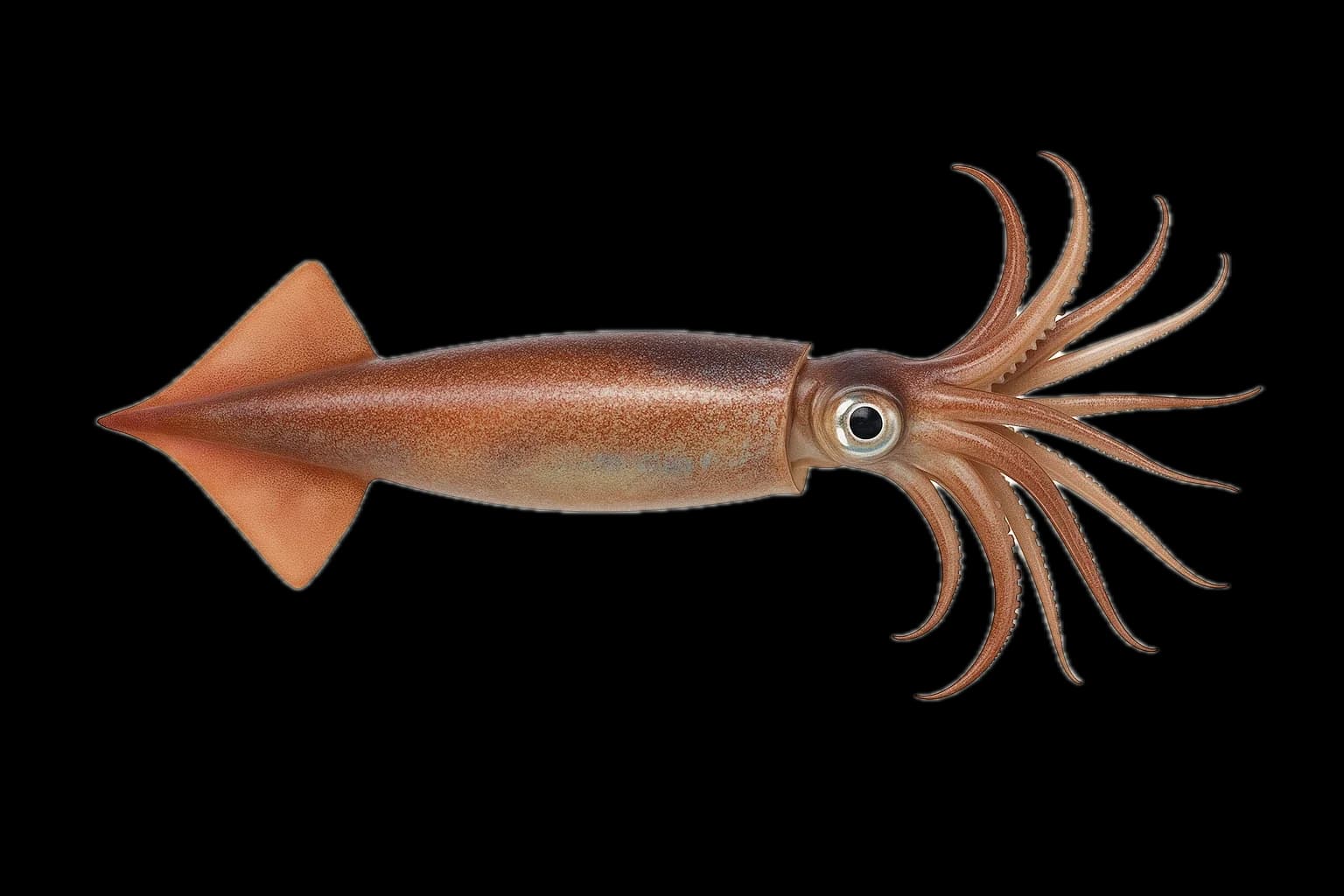 Japanese Flying Squid (Surume-ika) (Todarodes pacificus) — sea-fishing target species photographed in marine habitat