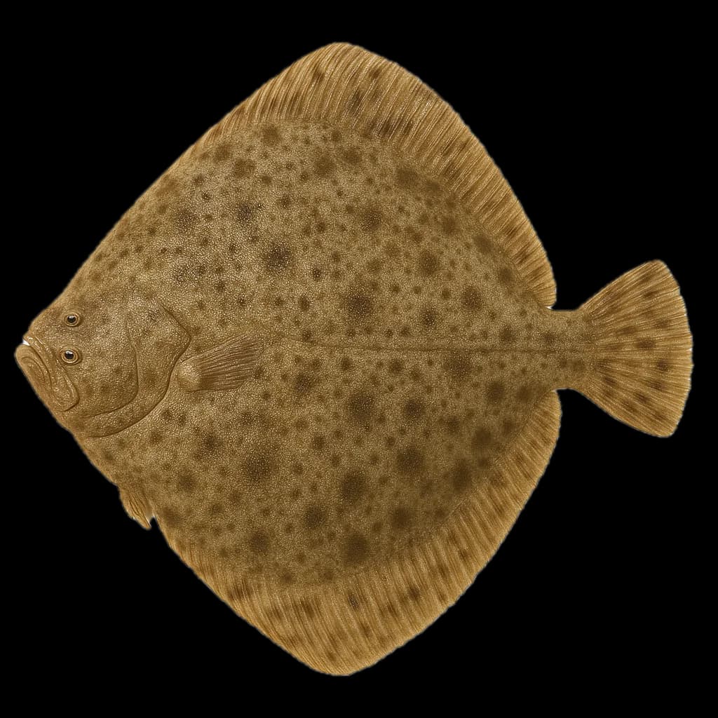 Turbot (Scophthalmus maximus) — sea-fishing target species photographed in marine habitat