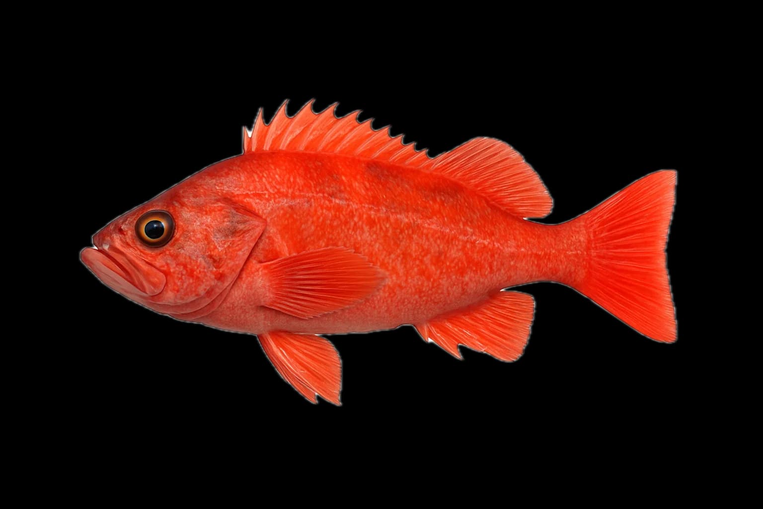 Vermilion Rockfish (Sebastes miniatus) — sea-fishing target species photographed in marine habitat