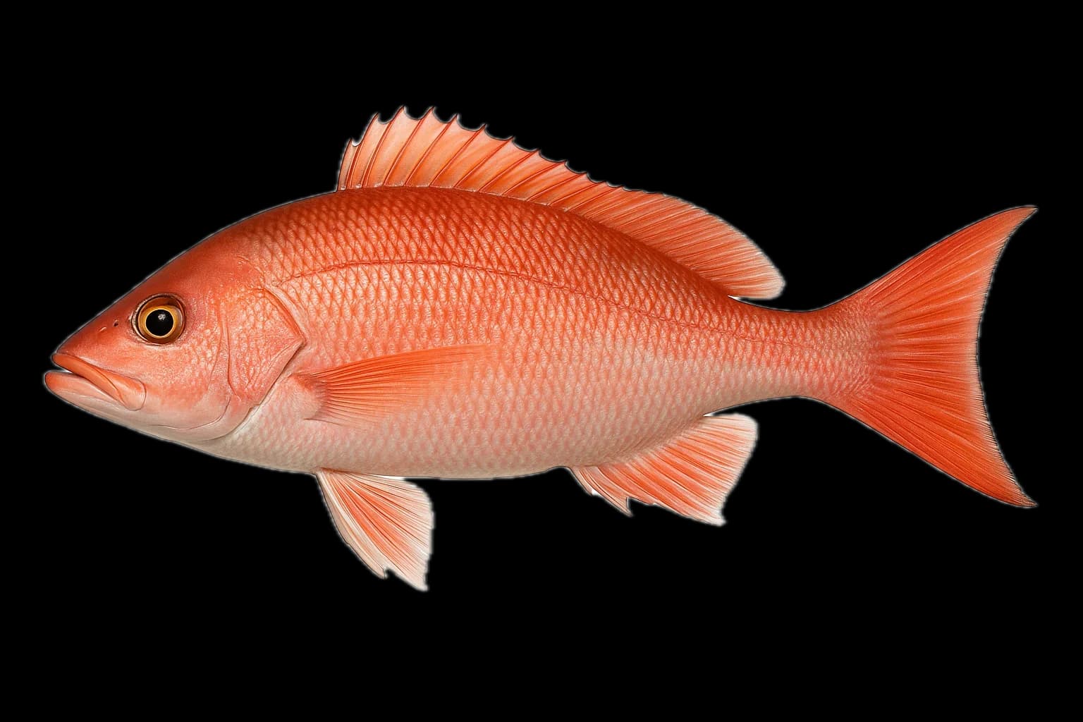 Vermilion Snapper (Rhomboplites aurorubens) — sea-fishing target species photographed in marine habitat