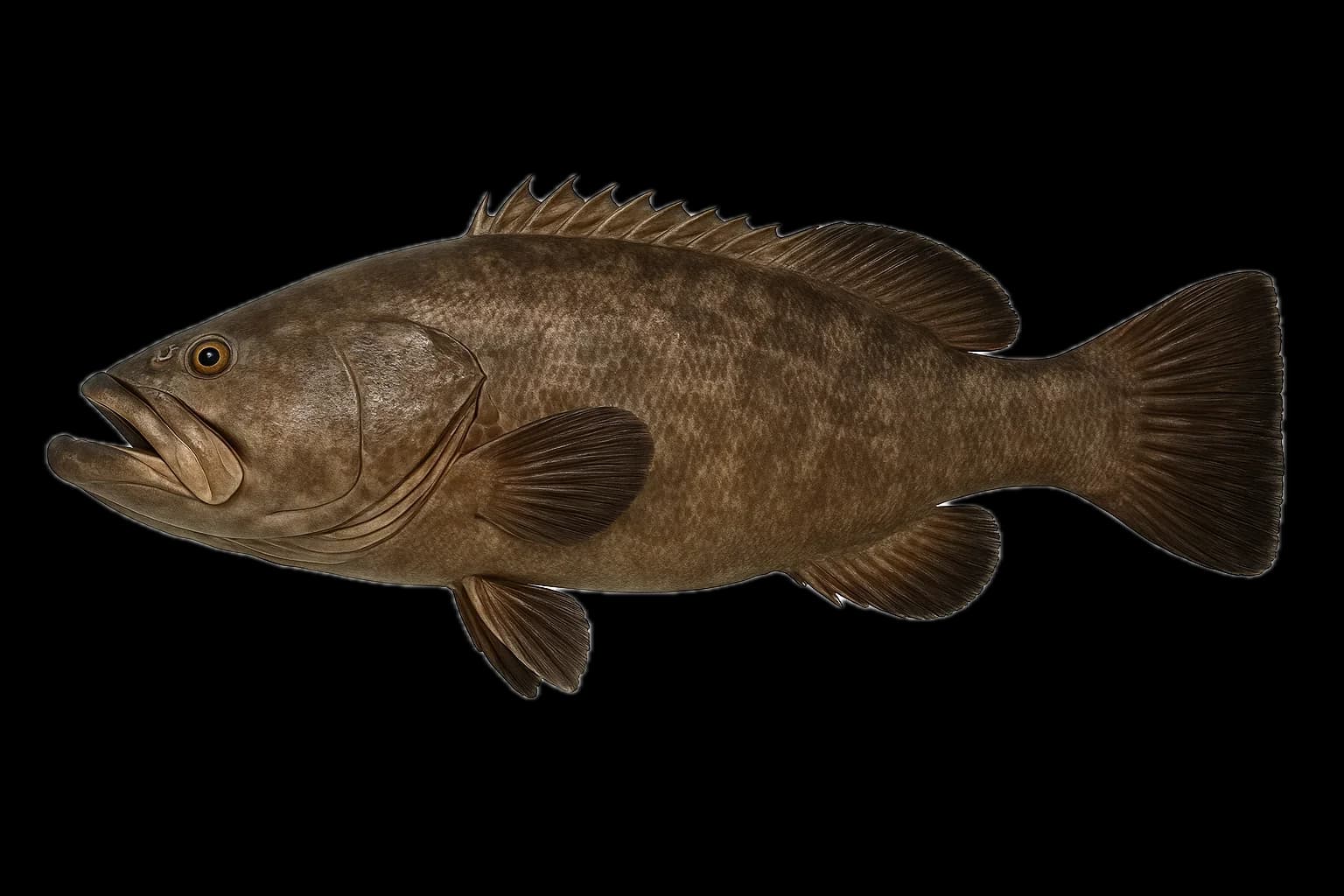 Warsaw Grouper (Hyporthodus nigritus) — sea-fishing target species photographed in marine habitat