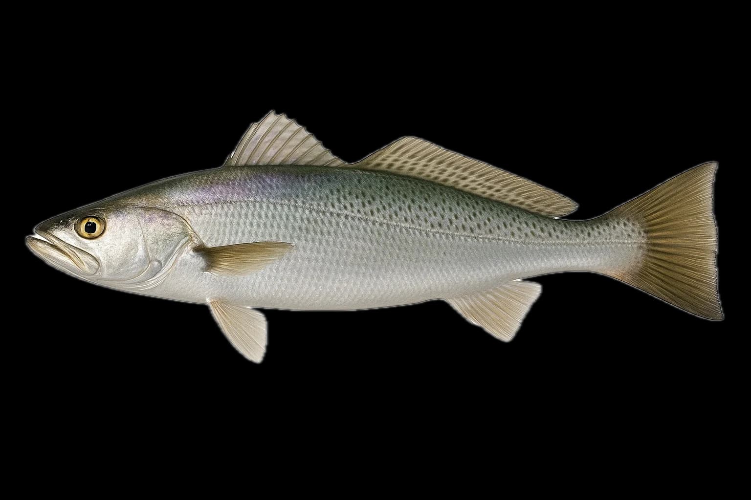 Weakfish (Cynoscion regalis) — sea-fishing target species photographed in marine habitat