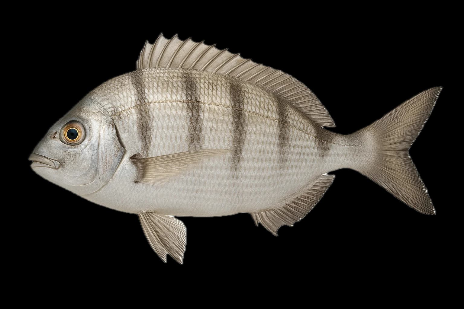 White Seabream (Diplodus sargus) — sea-fishing target species photographed in marine habitat