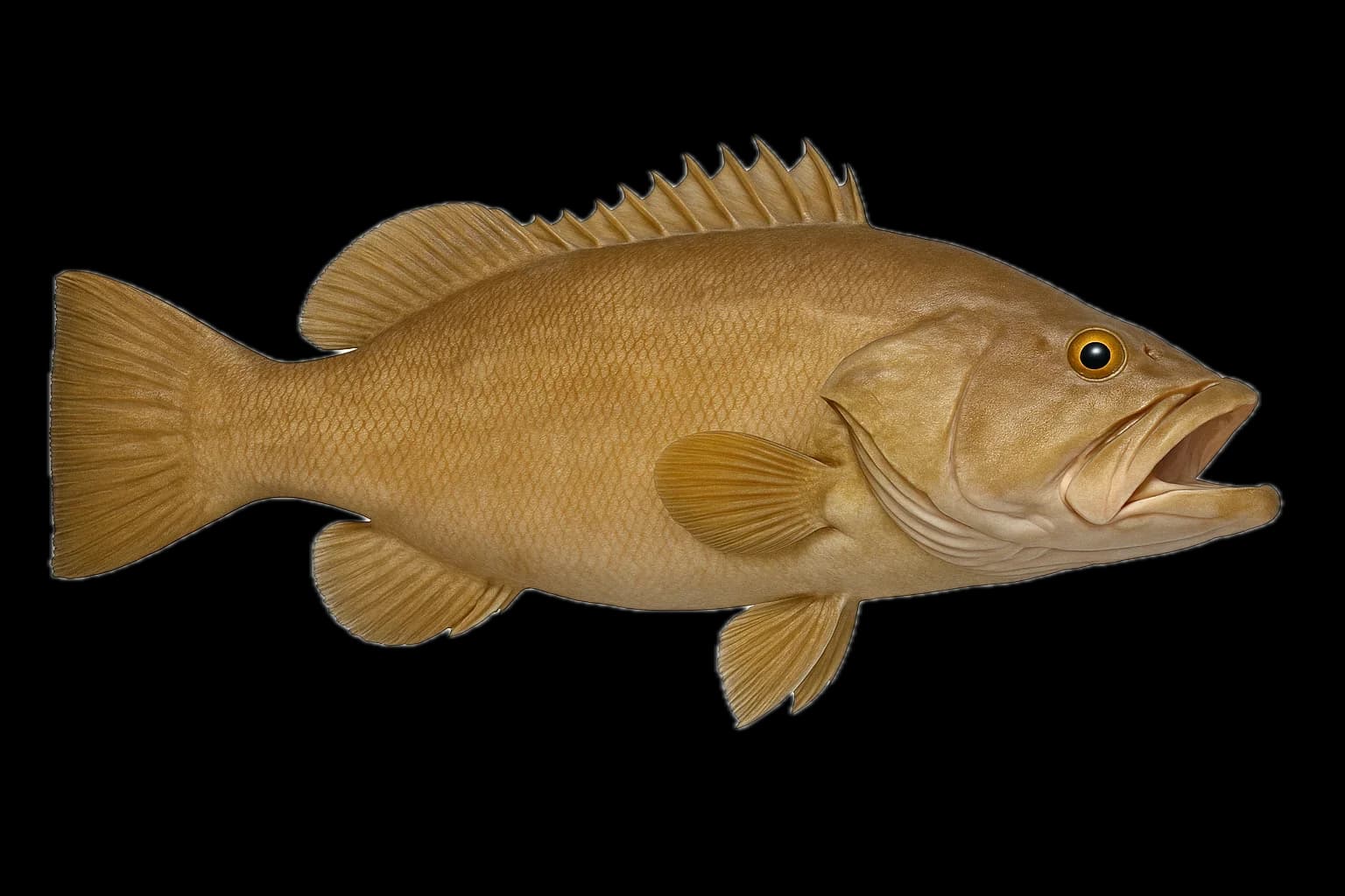 Yellowedge Grouper (Hyporthodus flavolimbatus) — sea-fishing target species photographed in marine habitat