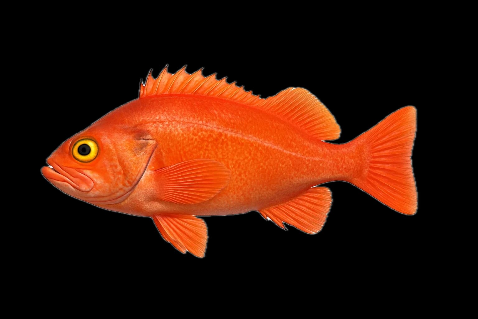 Yelloweye Rockfish (Sebastes ruberrimus) — sea-fishing target species photographed in marine habitat